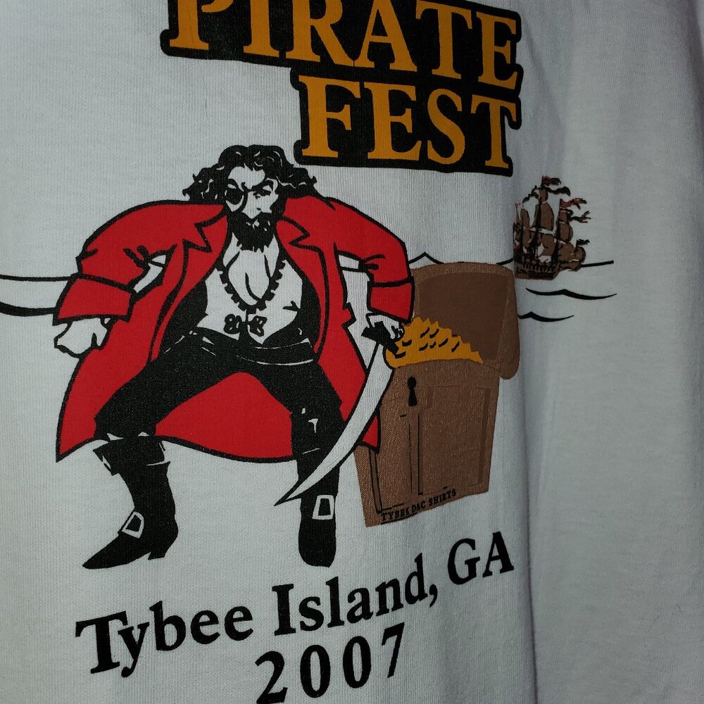 VINTAGE PIRATE FEST MENS TEE SHIRT TYBEE ISLAND GEORGIA 2007 - Picture 3 of 3